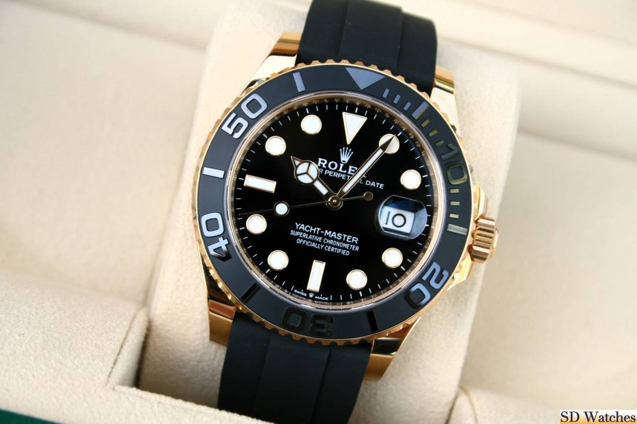 Rolex Yacht master Silicon band gold black Virat kholi watch (automatic)